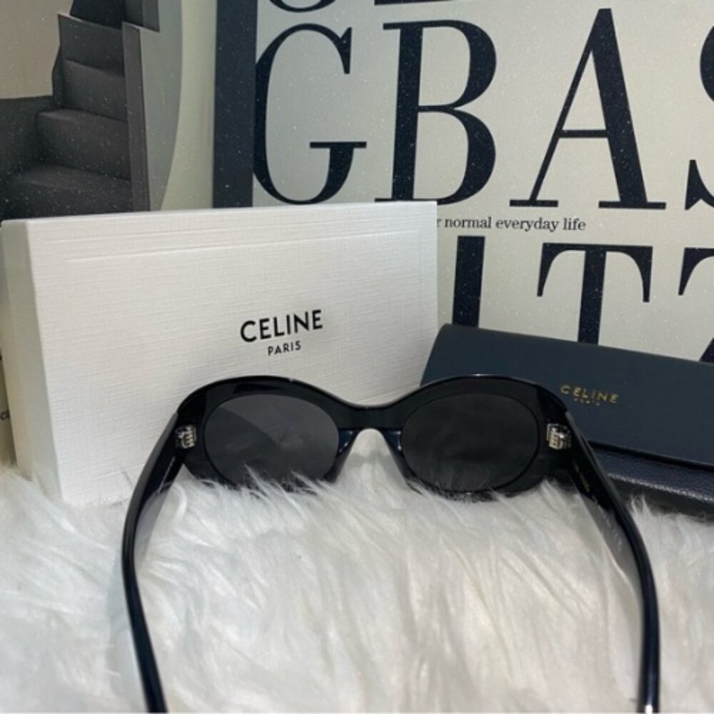 Striking Celine Black Oval Sunglasses - Picture 4 of 5